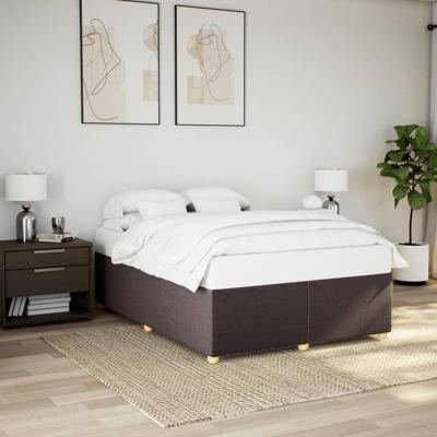 Bedframe zonder matras stof donkerbruin 140x200 cm
