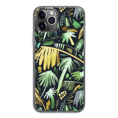 Tropical Palms Dark: iPhone 11 Pro Transparant Hoesje