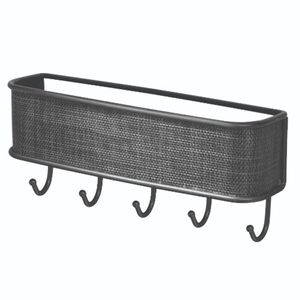 iDesign - Sleutelrek met Opbergvak, 26.9 x 6.4 x 22.9 cm, RVS, Zwart - iDesign Twillo