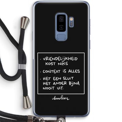 Mijn Motto's: Samsung Galaxy S9 Plus Transparant Hoesje met koord