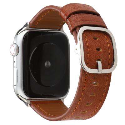 Voor Apple Watch Series 5 & 4 40mm/3 & 2 & 1 38mm moderne stijl gesp lederen riem (bruin)