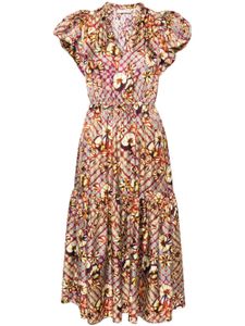 Ulla Johnson robe en soie à fleurs - Violet