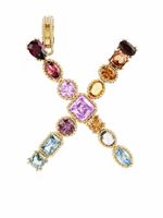 Dolce & Gabbana pendentif Rainbow Alaphabet X en or 18ct orné de pierres variées - thumbnail