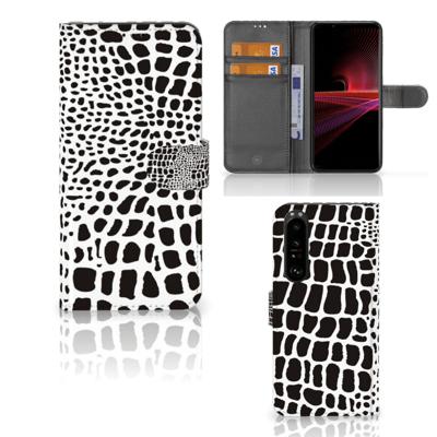 Sony Xperia 1 III | Telefoonhoesje | Met pasjeshouder | Slangenprint