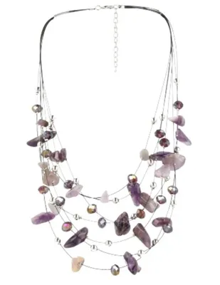 Edelsteen Ketting Amethist Multiwire - 42 cm