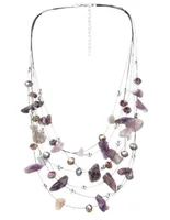 Edelsteen Ketting Amethist Multiwire - 42 cm