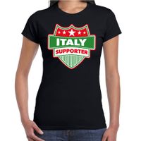 Italie / Italy schild supporter t-shirt zwart voor dames - thumbnail