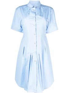 Marni robe-chemise évasée à détails de plis - Bleu