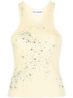 DES PHEMMES débardeur nervuré à ornements en cristal - Jaune