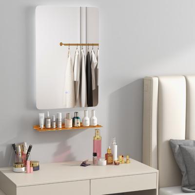 Badkamer Wandspiegel 3-Kleuren Achtergrondverlichting Traploos Dimmend Automatisch Ontwasemend HD Reflectie