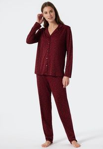 Schiesser Schiesser Pyjama Long 178056 wine red 44/XXL