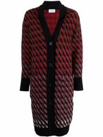 Ferragamo cardigan en maille intarsia - Rouge - thumbnail