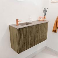 Toiletmeubel Mondiaz Joya Dlux | 81.6 cm | Meubelkleur Dusk | Faye wastafel Saba Wasbak Links | 1 kraangat