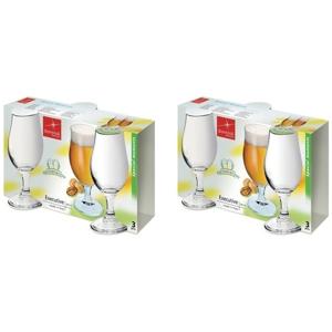 Cosy & Trendy speciaalbier glazen - set 6x stuks - 375 ml - tulpvormige bierglazen op voet