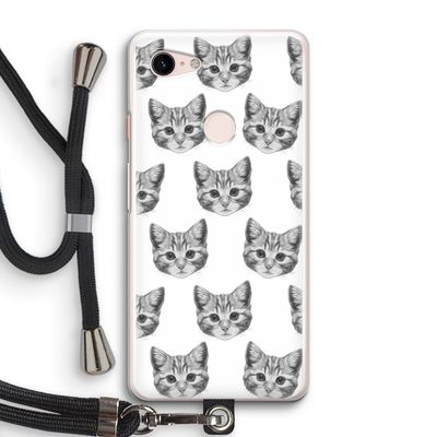 Kitten: Pixel 3 Transparant Hoesje met koord
