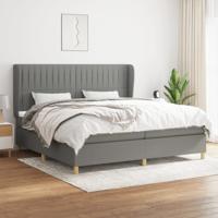 Boxspring met matras stof donkergrijs 200x200 cm