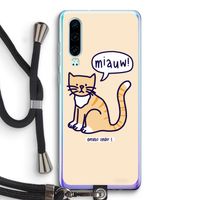 Miauw: Huawei P30 Transparant Hoesje met koord