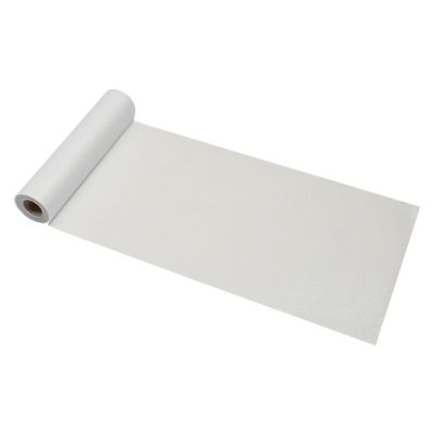 Tafelloper op rol - witte glitter - 30 x 500 cm - polyester