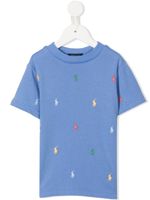 POLO RALPH LAUREN KIDS t-shirt à logo brodé en all over - Bleu - thumbnail