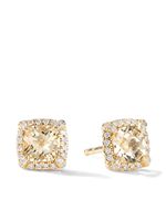 David Yurman puces d'oreilles Petite Châtelaine en or 18ct serties de citrine et pavées de diamants (5 mm)