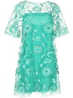 Alberta Ferretti robe courte à fleurs brodées - Vert