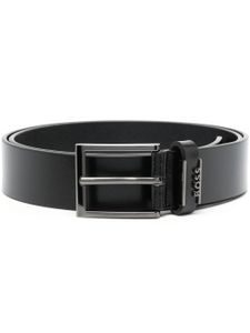 BOSS ceinture en cuir à plaque logo - Noir