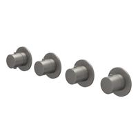 Afbouwdeel IVY Bond Inbouwthermostaat 3 Stopkranen Symmetry Met Ronde Rozetten Geborsteld Metal Black PVD IVY