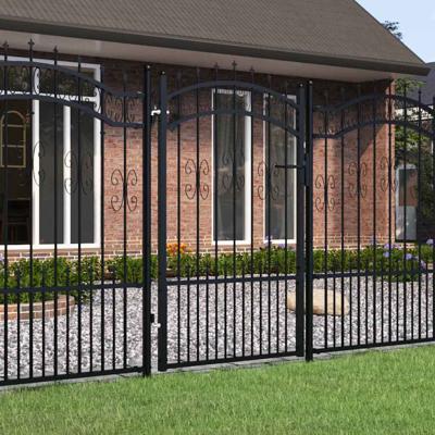 VidaXL Poort met spijlpunten 103x200 cm gepoedercoat staal zwart