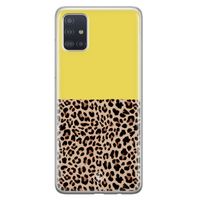 Samsung Galaxy A51 siliconen hoesje - Luipaard geel
