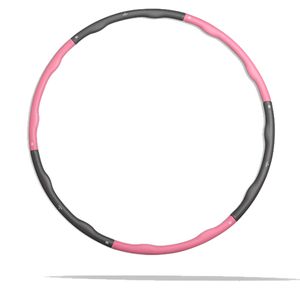 Matchu Sports Fitness hoelahoep 1.5kg roze - Roze/grijs - Ø 100cm