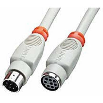 LINDY Serieel Verlengkabel [1x Mini-DIN-stekker - 1x Mini-DIN-bus] 2.00 m Grijs