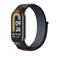 Sport loop nylon bandje - Zwart met paars - Xiaomi Smart Band 8 & 9 Sport loop nylon bandje - Zwart met paars - Xiaomi Smart Band 8 & 9
