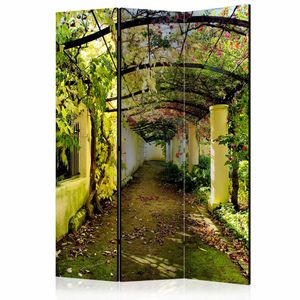 Vouwscherm - Romantische tuin 135x172cm , gemonteerd geleverd (kamerscherm) dubbelzijdig geprint
