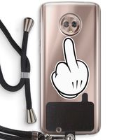 Middle finger white: Motorola Moto G6 Transparant Hoesje met koord