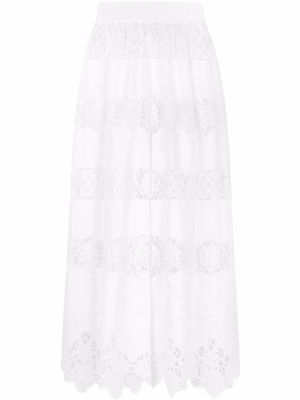 Dolce & Gabbana pantalon ample à broderies - Blanc