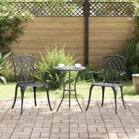 Tuinstoel 2 pcs Zwart 55 x 56.5 x 91cm Aluminium
