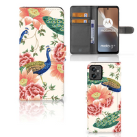 Telefoonhoesje met Pasjes voor Motorola Moto G32 Pink Peacock - thumbnail