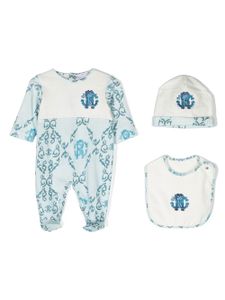 Roberto Cavalli Junior trousseau de naissance à logo imprimé - Blanc