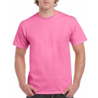 Set van 2x stuks roze katoenen t-shirts voor volwassenen, maat: 2XL (44/56)