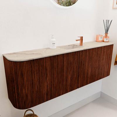 Toiletmeubel Mondiaz Joya Dlux | 123.2 cm | Meubelkleur Ruby | Faye wastafel Frappe Wasbak Midden | 1 kraangat
