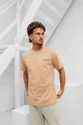 24 Uomo Basic T-Shirt Bruin Heren - Maat L - Kleur: Sand | Soccerfanshop