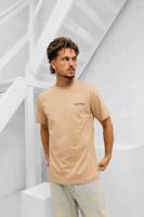 24 Uomo Basic T-Shirt Bruin Heren - Maat XS - Kleur: Sand | Soccerfanshop