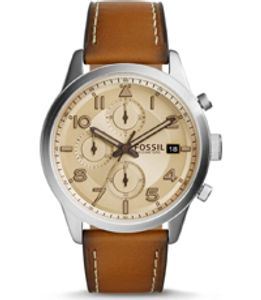 Horlogeband Fossil FS5140 Leder Bruin 22mm