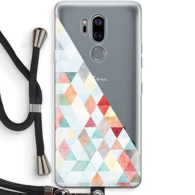 Gekleurde driehoekjes pastel: LG G7 Thinq Transparant Hoesje met koord