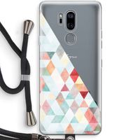 Gekleurde driehoekjes pastel: LG G7 Thinq Transparant Hoesje met koord Gekleurde driehoekjes pastel: LG G7 Thinq Transparant Hoesje met koord