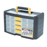 Toolbox - Plastiken - 90004_NOIRE - 4 kleine laden - Titanium - Plastic