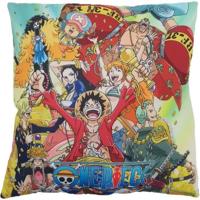 Dubbelzijdig kussen - Vierkant - ÉÉN STUK - Luffy en zijn bemanning - Microvezel - 40 x 40 cm
