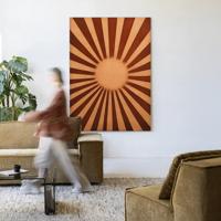 Urban Cotton Wandkleed 'Sunny Side' 145 x 190cm in Frame - black