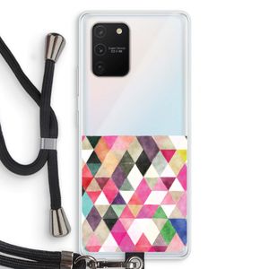 Gekleurde driehoekjes: Samsung Galaxy S10 Lite Transparant Hoesje met koord