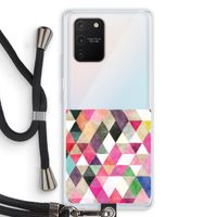 Gekleurde driehoekjes: Samsung Galaxy S10 Lite Transparant Hoesje met koord